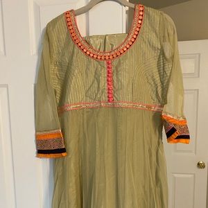 Light green anarkali